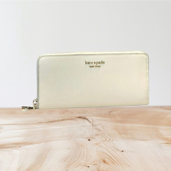 White Kate Spade Morgan Zip Around Continental Wallet - Picture 5 of 12